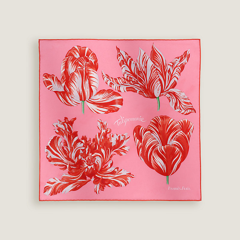 芸術を纏うボタニカル柄【HERMES】カレ45 Tulipomanie Detail tulipomanie-detail-scarf-45--